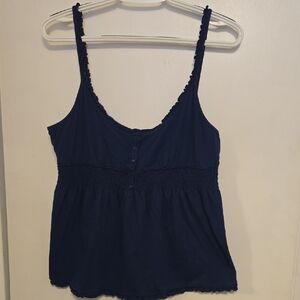 Women's Navy Blue Sleeveless Top